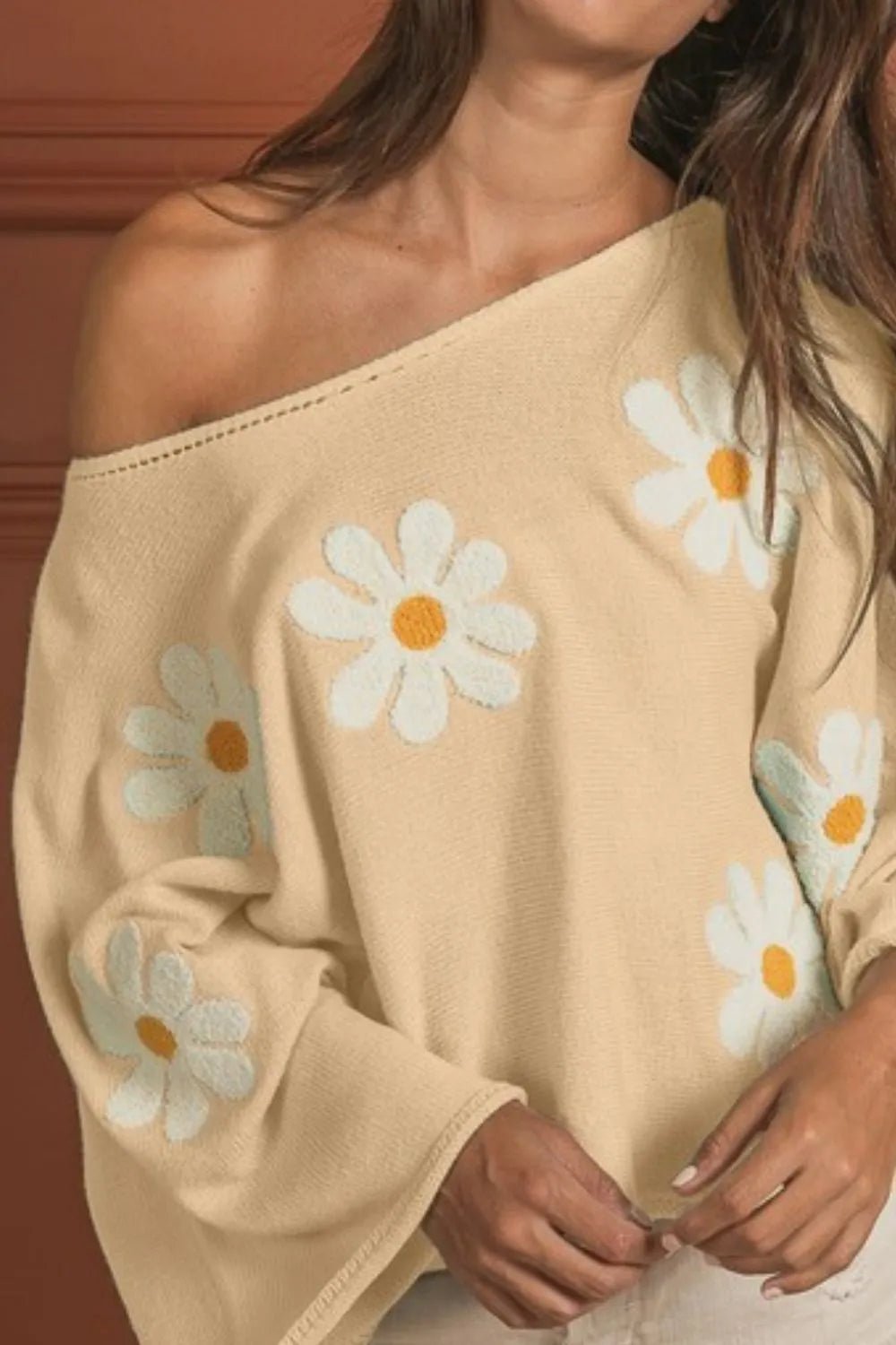 BiBi Flower Embroidery Loose Fit Knit Top - Bela Fils BoutiqueBela Fils Boutique